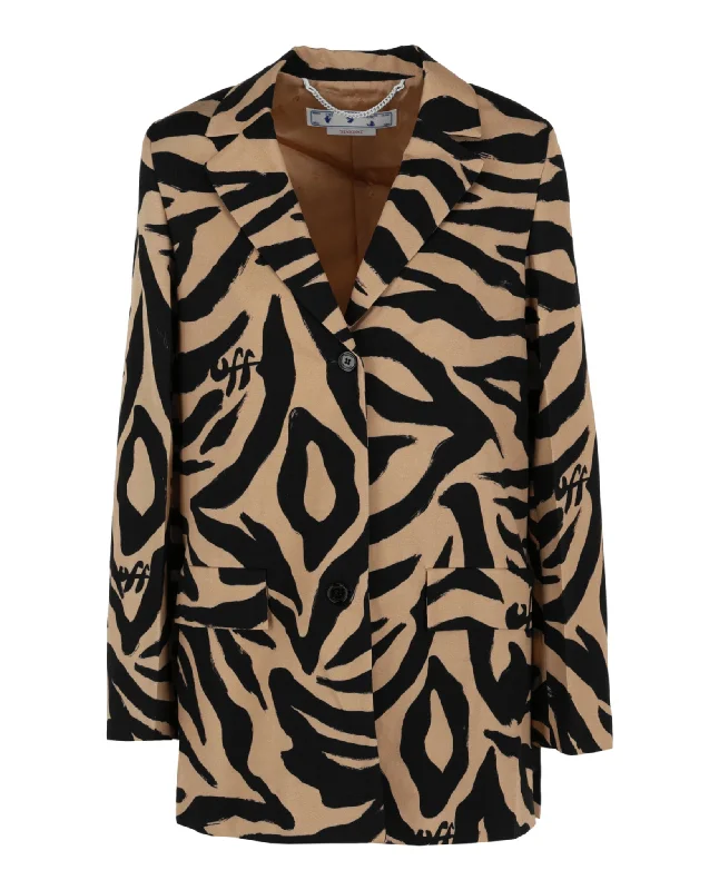 Mega Sale vintage trench coatOff-White Womens Zebra Tomboy Jacket