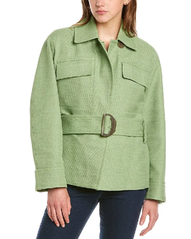 The Best Prices classic zip-up coatVince Saharienne Linen-Blend Jacket