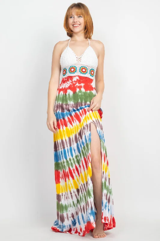 Year-End Sale Crochet Tiedye Maxi Dress