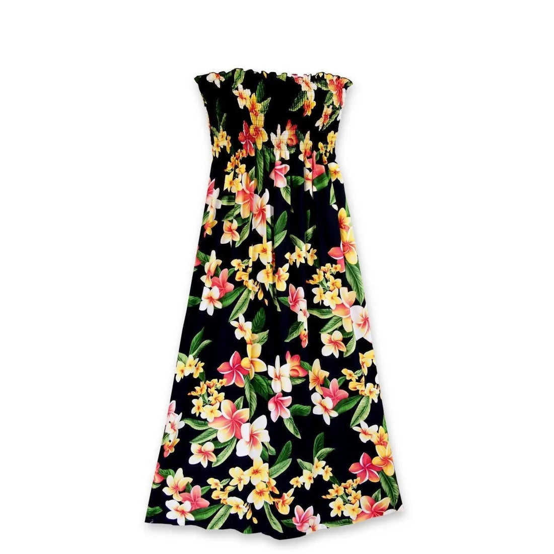 Special Savings Pebble Black Maxi Hawaiian Dress