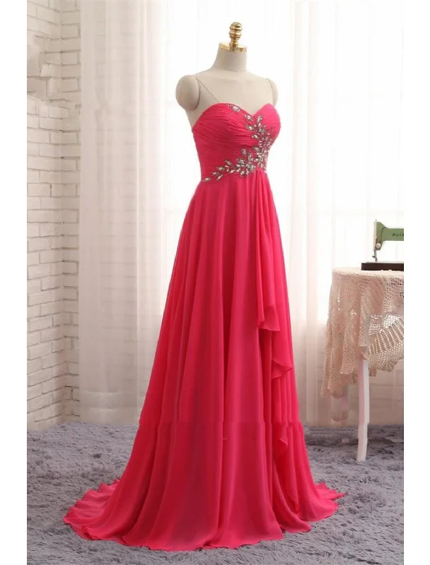 Clearance Event A-Line Prom Dresses Elegant Dress Formal Asymmetrical Sleeveless Strapless Chiffon Backless with Rhinestone Ruched Ruffles