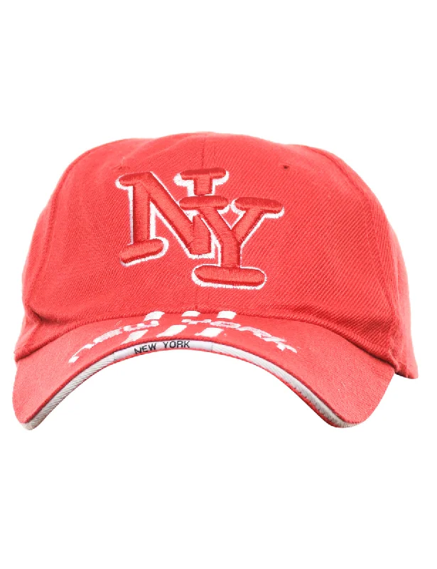 padded puffer coatRed New York Embroidery Cap - XS