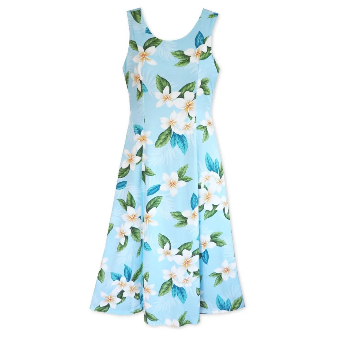 Steals and Deals Escape Blue Darling Midi Hawaiian Dress
