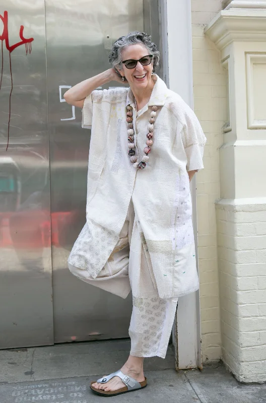 Lowest Prices FRAYED PATCH KANTHA WIDE SHIRT DRESS - fi2448-ivy -