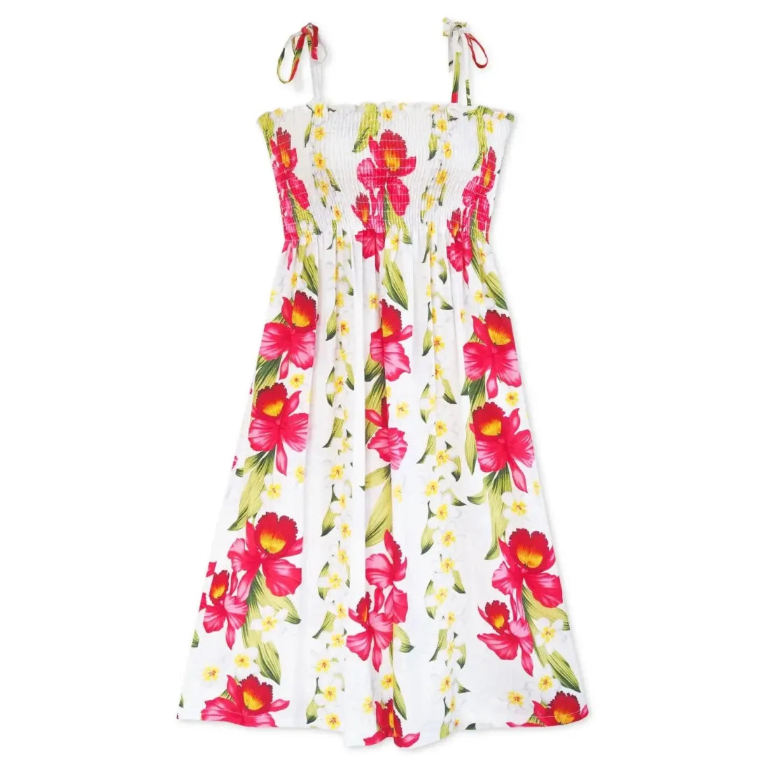 Big Discounts Orchid Play White Moonkiss Hawaiian Dress