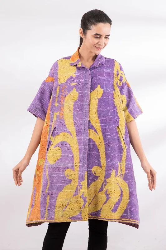 Buy Now VINTAGE COTTON KANTHA HALF SLV. SHIRT DRESS - cv2429-0004a -