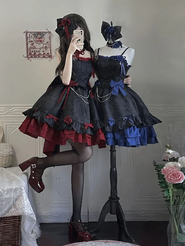 Great Deals mini dress(Buyforme)Platycodon House~Romantic Contract Lolita Twin Rose Gothic JSK