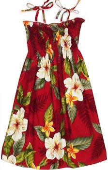 Steals and Deals 109R - Girls Elastic Tube Top Dress Lelani Red