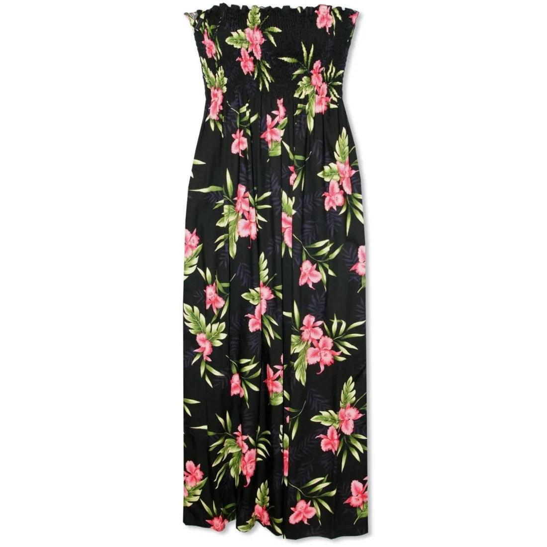 Limited Availability Midnight Black Maxi Hawaiian Dress