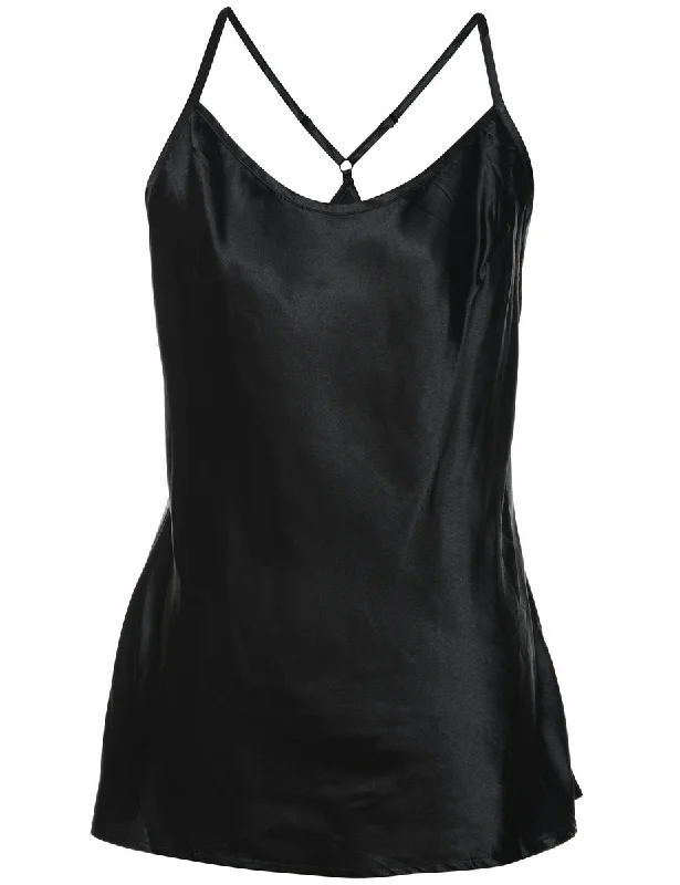 Early Bird Discount modern outerwearBlack Criss-Cross Back Camisole - M