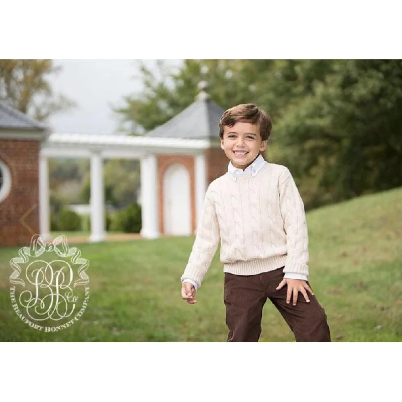 Huge Savings casual slip dressCrawford Crewneck in Keeneland Khaki Cable