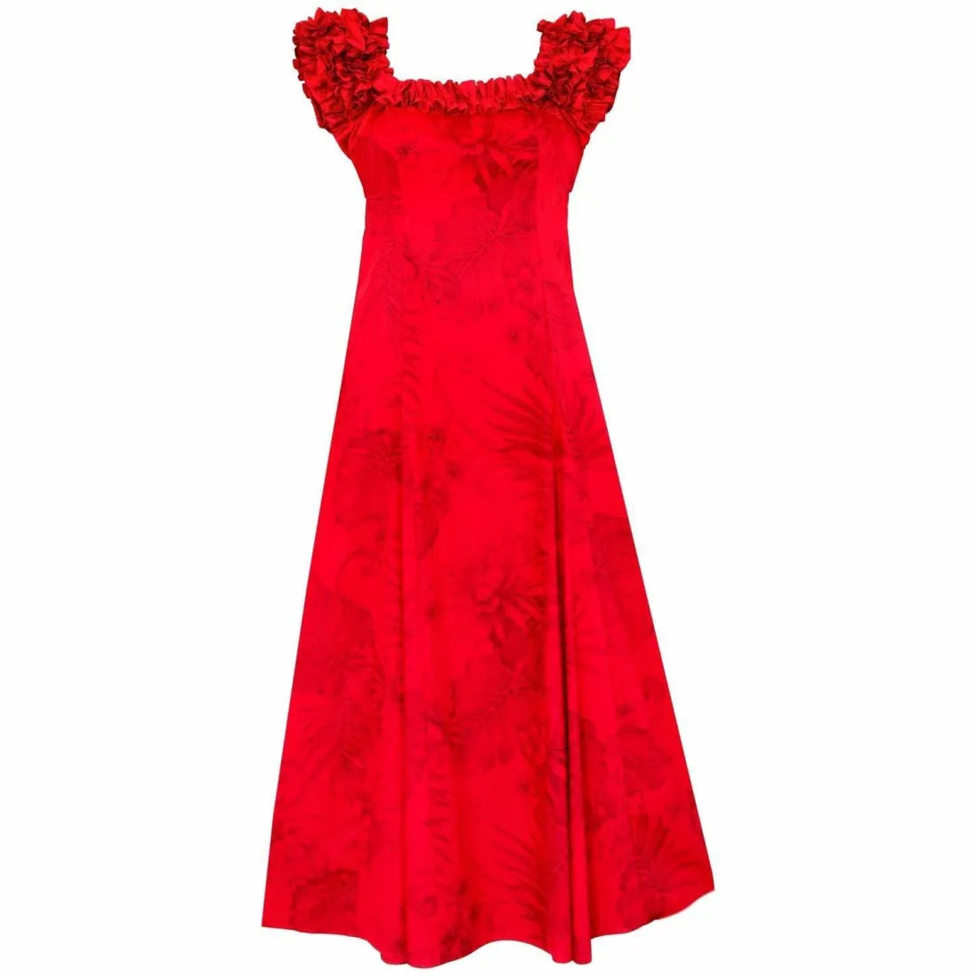 Super Savings Monstera Cereus Red Leilani Hawaiian Muumuu Dress