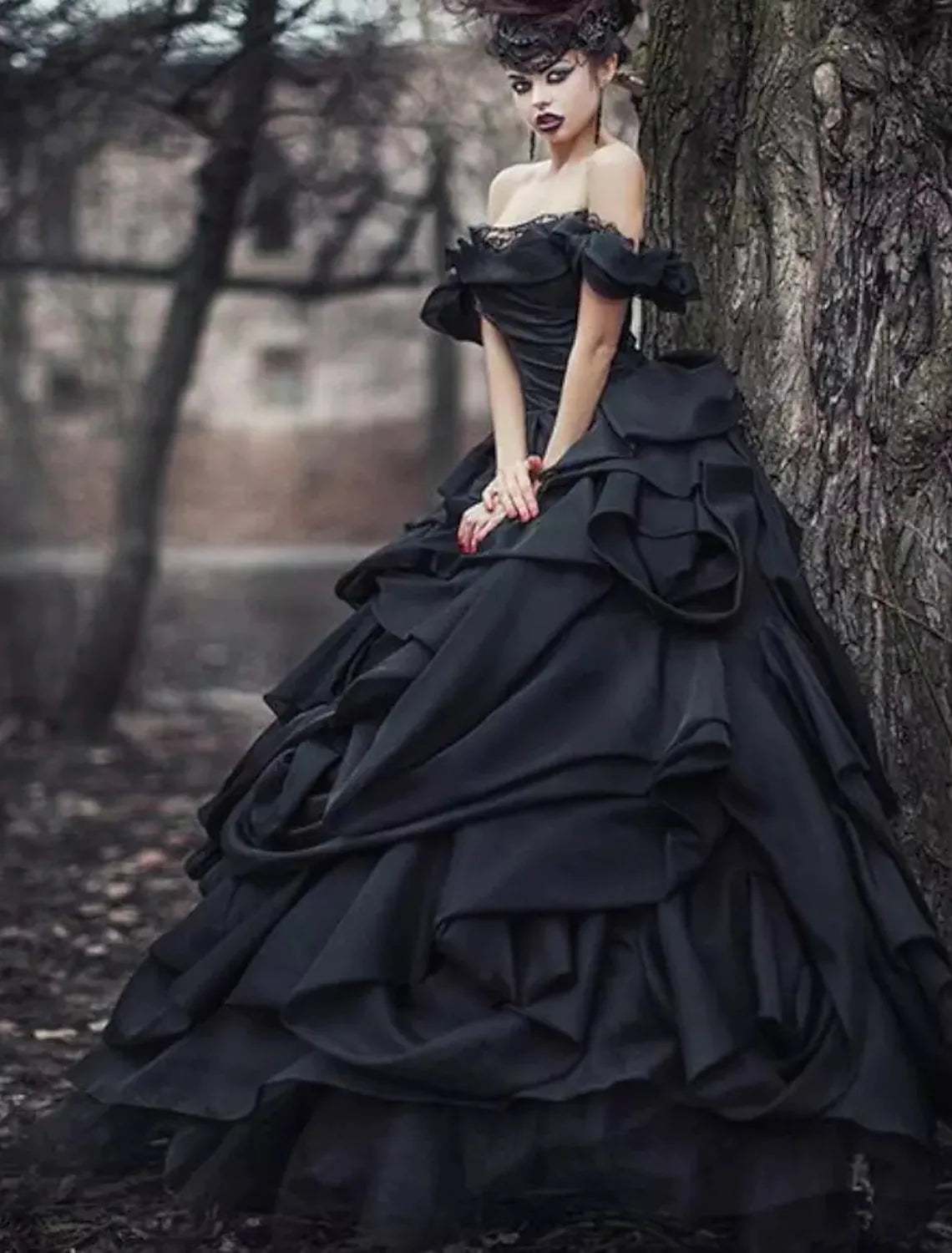 Online Only Engagement Wedding Dresses Ball Gown Sleeve Off Shoulder With Lace Ruched