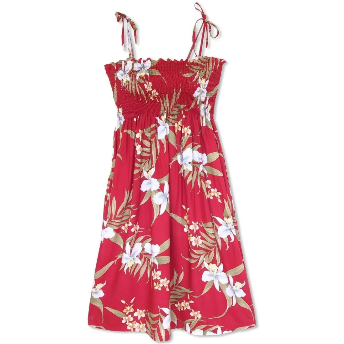 Huge Savings Bamboo Orchid Red Moonkiss Hawaiian Dress