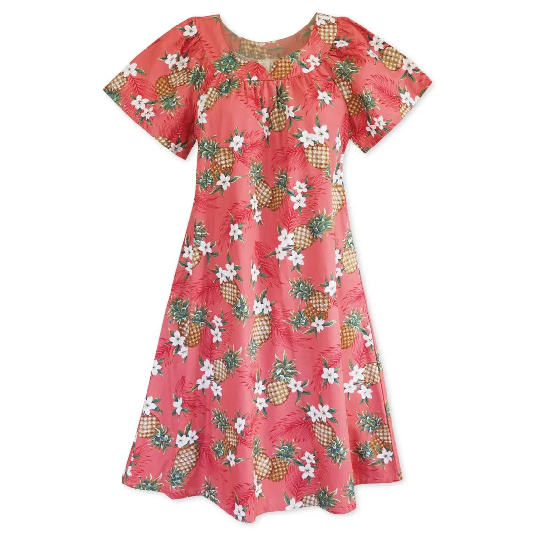 Price Meltdown Pineapple Jam Pink Hawaiian Maile Tea Muumuu Dress