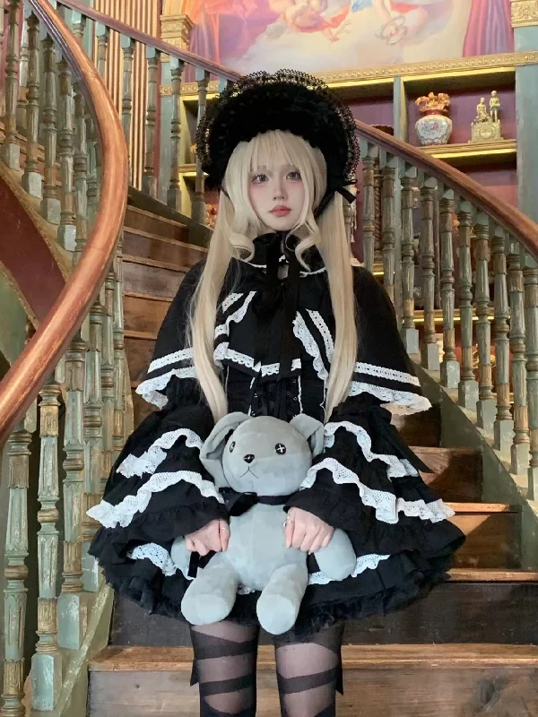 Fantastic Deals trendy dressMengfuzi~Doll Heart~Gorgeous Lolita Dress Vintage OP Cape Set