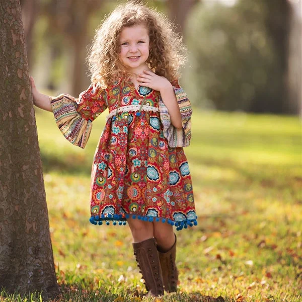 Weekend Flash Sale satin midi dressHaute Baby Gypsy Autumn Dress