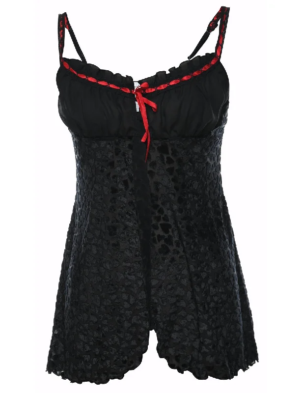 Markdowns casual coatBlack & Red Contrast Babydoll - S