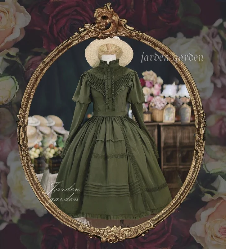 Great Bargains puff sleeve dressTiny Garden~The Black Forest~Classic Lolita Stand Collar Dress OP
