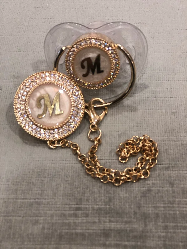 Special Promotion high-waisted dressDouble Initial Luxury Pacifier and Clip