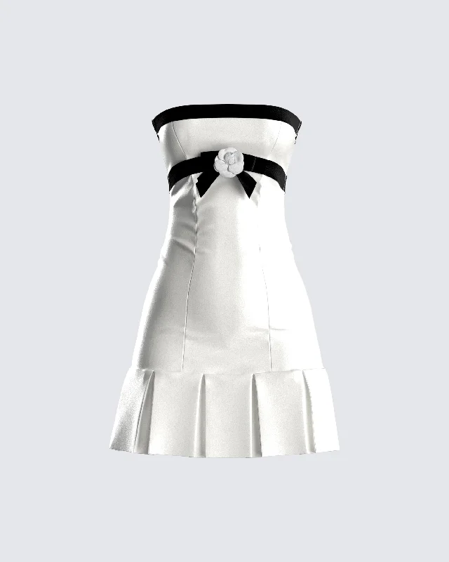 sleek dressRoma White Strapless Mini Dress