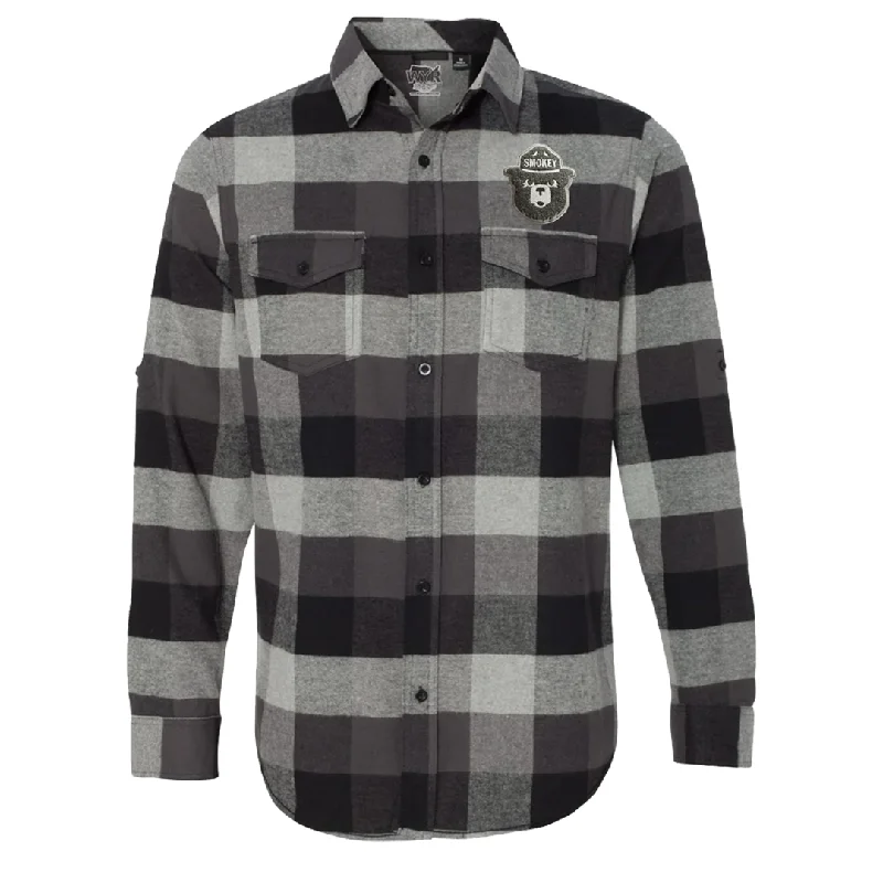 stylish athletic hoodieSmokey Bear Patch Flannel (Unisex)