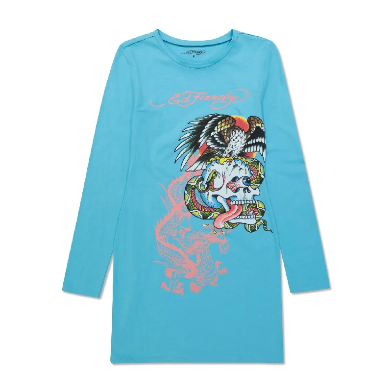 trendy dressBattle Skull Baby Tee Long Sleeve Dress