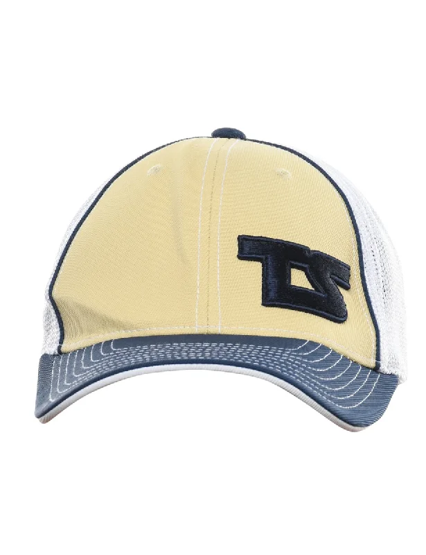 functional coatWhite, Navy & Pale Yellow Contrast Cap - XS