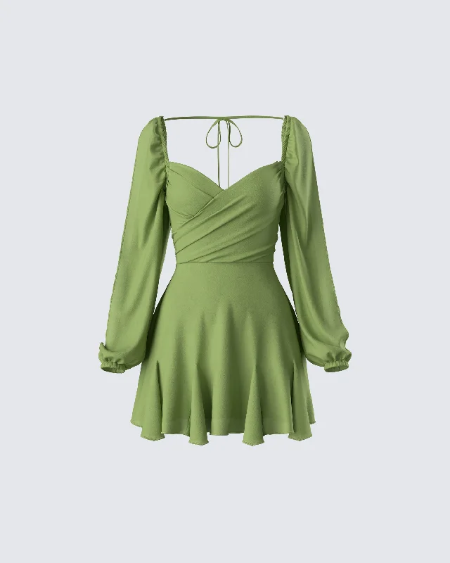 Price Cut midi dressDori Green Cross Front Mini Dress