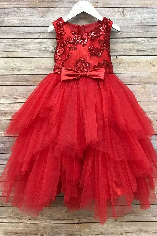 Today’s Deal casual midi dressMulti-Tiered Sleeveless Bow Girl Birthday Dress