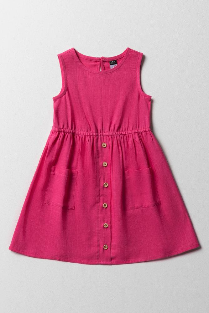 casual summer dressSleeveless Dress Bright Pink