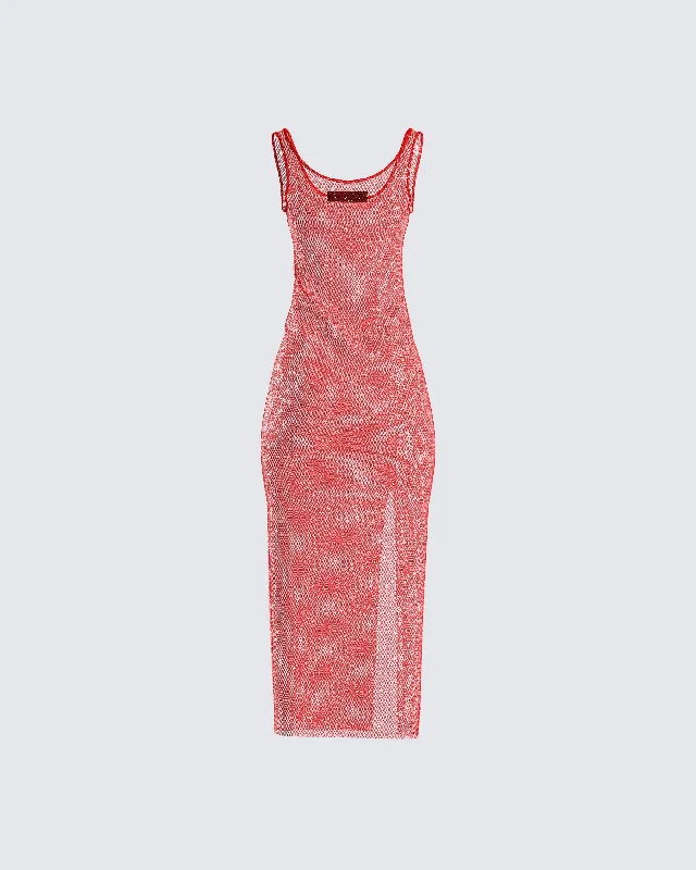 Super Sale flowy dressSkye Red Shimmer Dress
