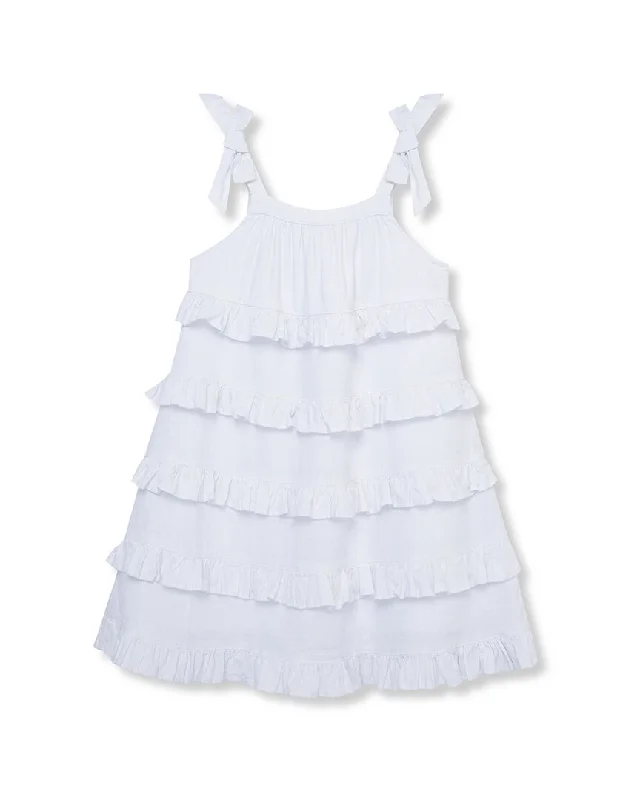 Steals and Deals chic wrap dressHabitual Tiered Linen-Blend Ruffle Dress