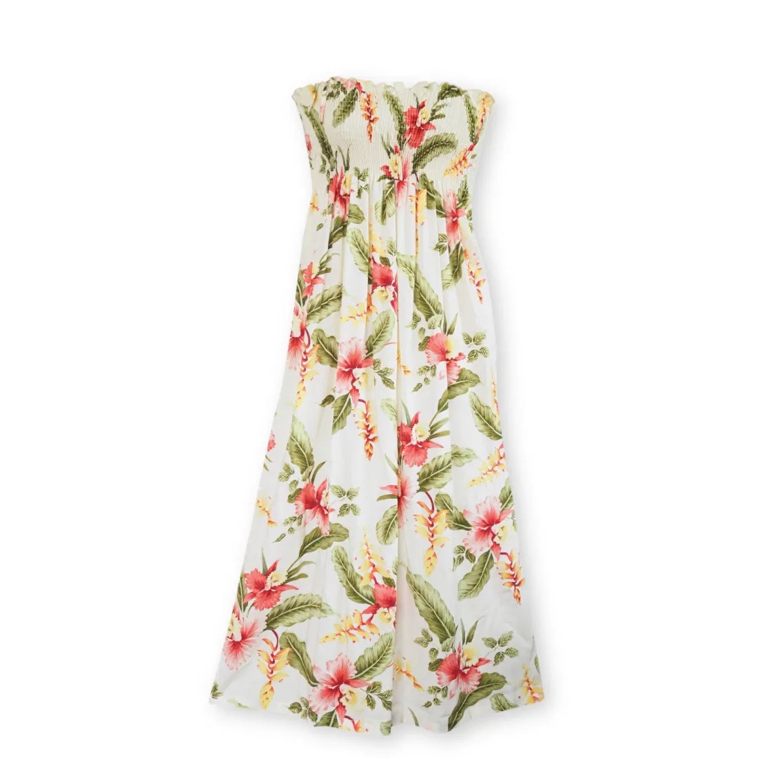 Huge Savings Cloud Cream Maxi Hawaiian Dress