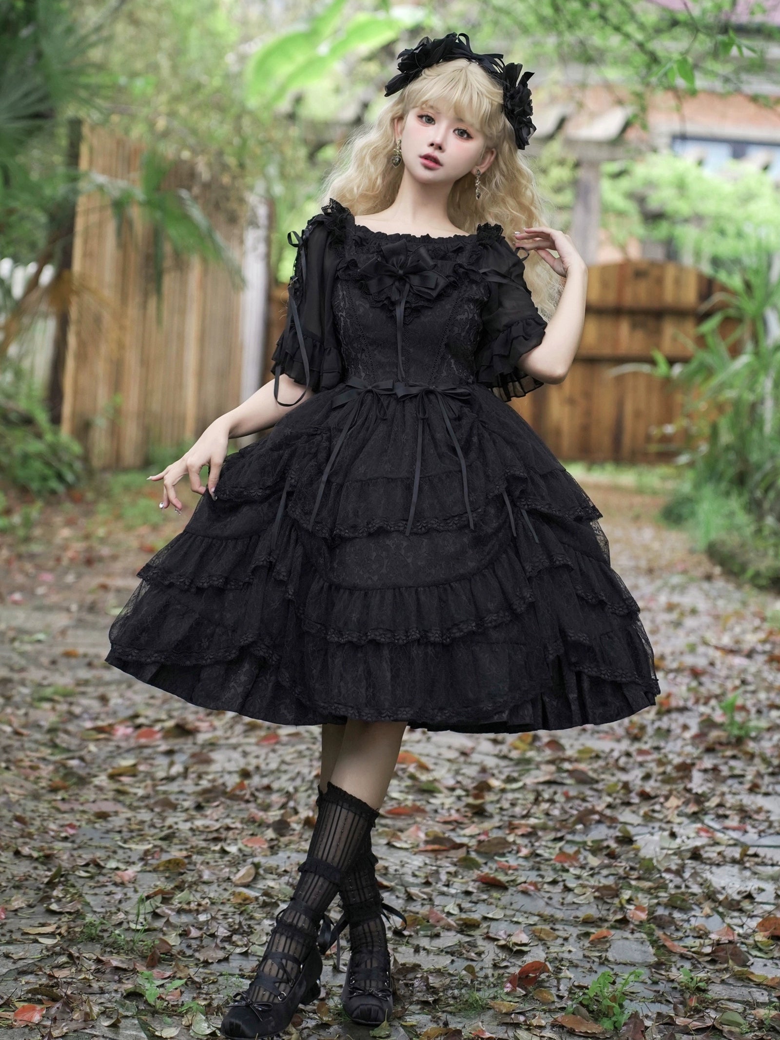 Hurry In casual knit dressEieyomi~Iris Love~Classic Princess Lolita JSK Elegant Chiffon Top
