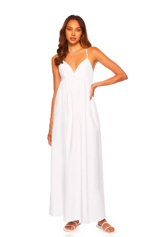 Daily Specials ruched dresspoplin string v maxi