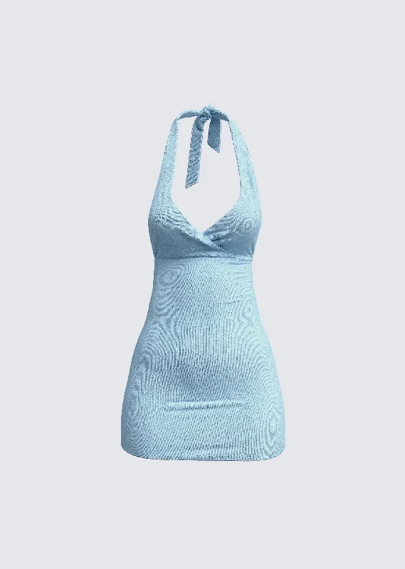 Factory Direct Sale sophisticated dressDani Blueberry Halter Dress