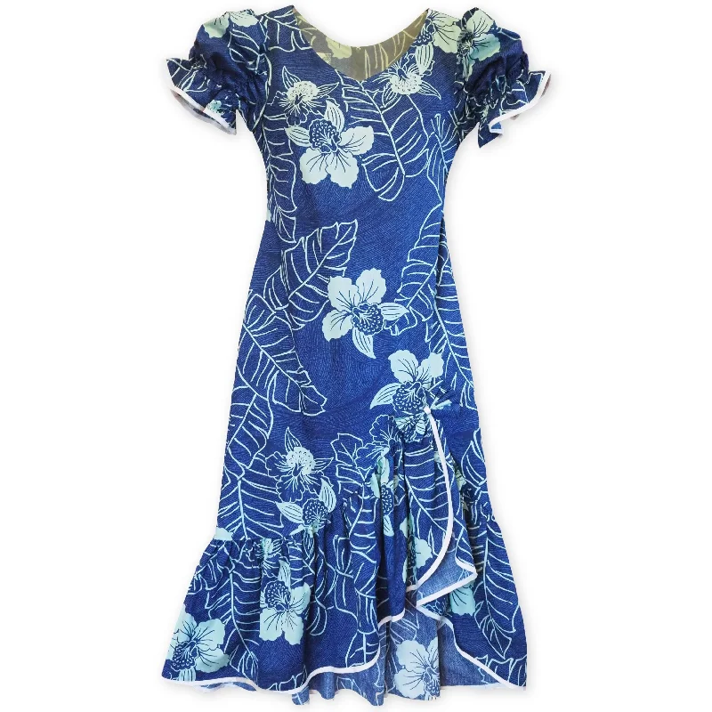 Don’t Miss Out Ka'anapali Blue Makani Hawaiian Muumuu Dress