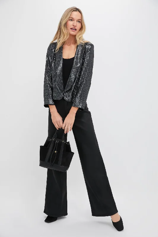 lightweight outerwearGunmetal Sequin Cropped Zana Jacket