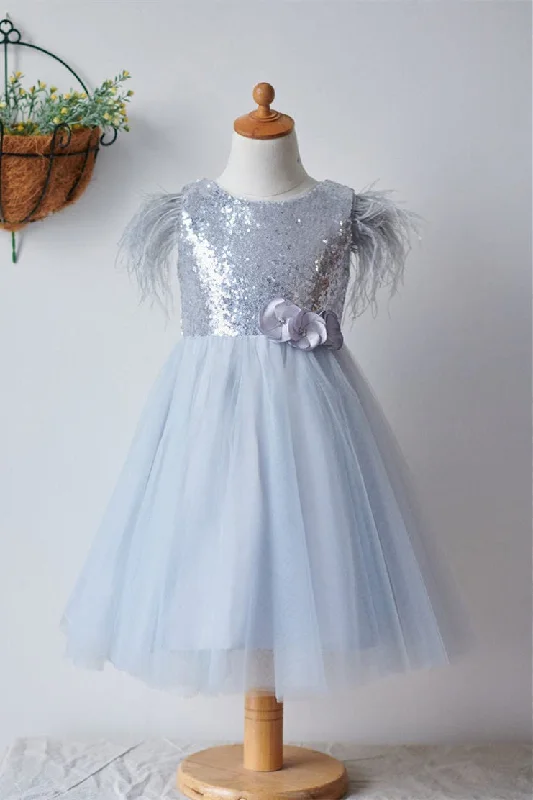 Weekend Special flowy maxi dressSmokey Blue Sequined Flower Girl Dress