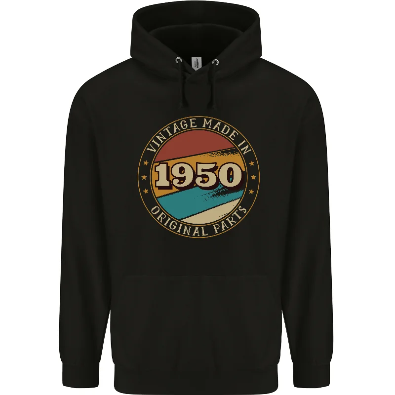 trendy hooded sweatshirt74th Birthday  Vintage Made In 1950 Mens 80% Cotton Hoodie