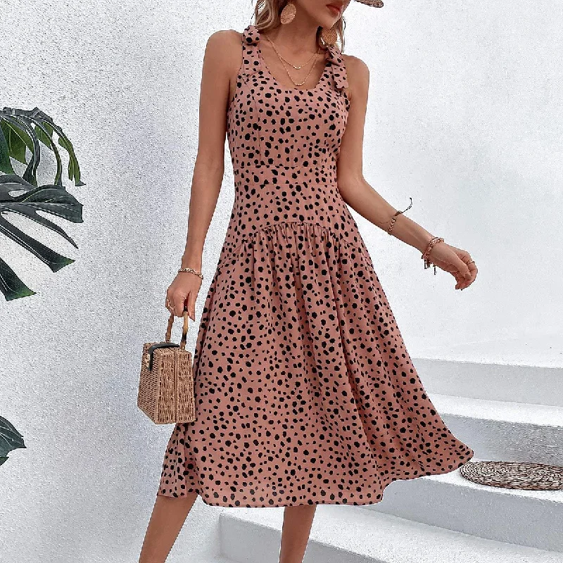 Doorbuster Deal casual shift dressEsther Dot Print Midi Dress