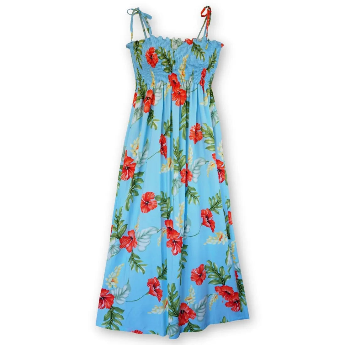Great Deals Honeymoon Blue Maxi Hawaiian Dress