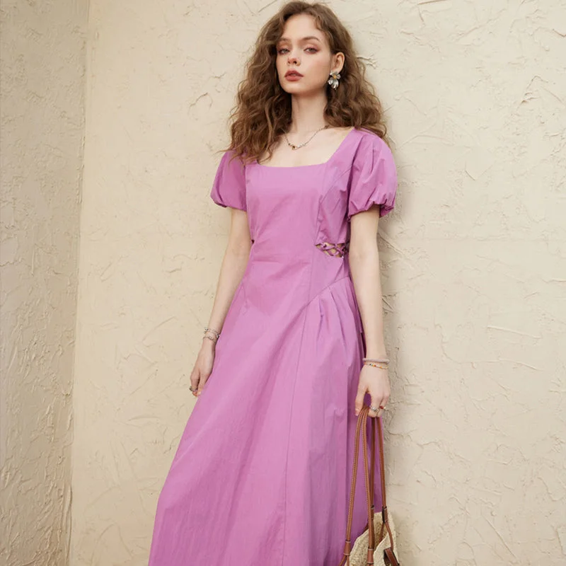 The Best Prices chic dressChic Summer A-Line Mini Dress with Square Collar