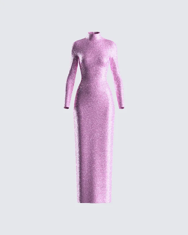 wrap dressSy Pink Shimmer Knit Maxi Dress