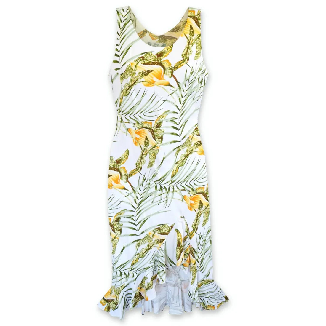 Clearance Sale Calla White Naniloa Hawaiian Dress