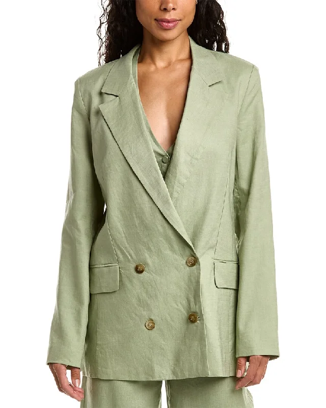 Exclusive Preview lightweight outerwearNicholas Ayla Double-Breasted Linen Blazer