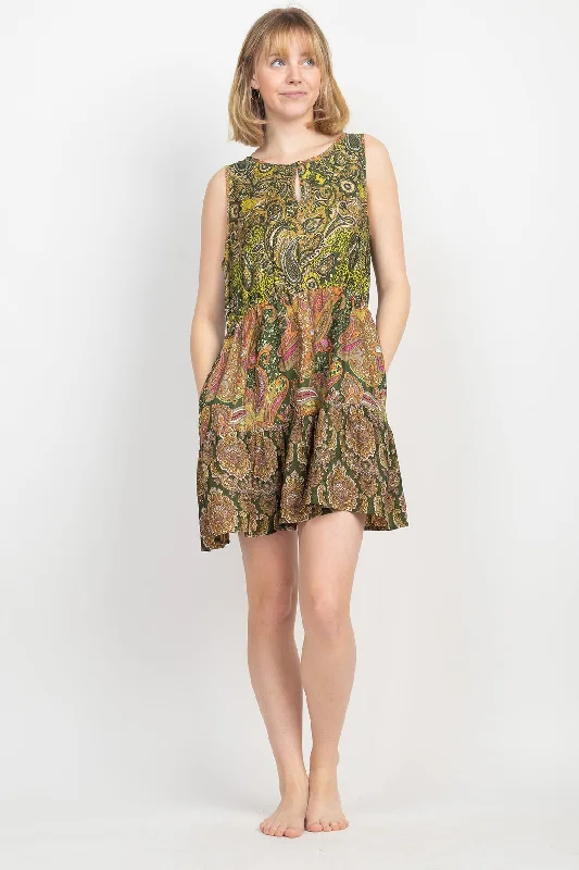 Fantastic Offers Ruffled Paisley Mini Dress