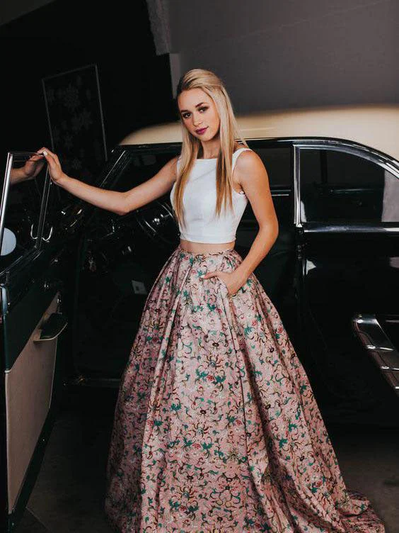 Deal of the Week Two Piece Prom Dresses Floral Print Beautiful Prom Dress Long Evening Dress JKL1079 Deal of the Week Two Piece Prom Dresses Floral Print Beautiful Prom Dress Long Evening Dress JKL1079