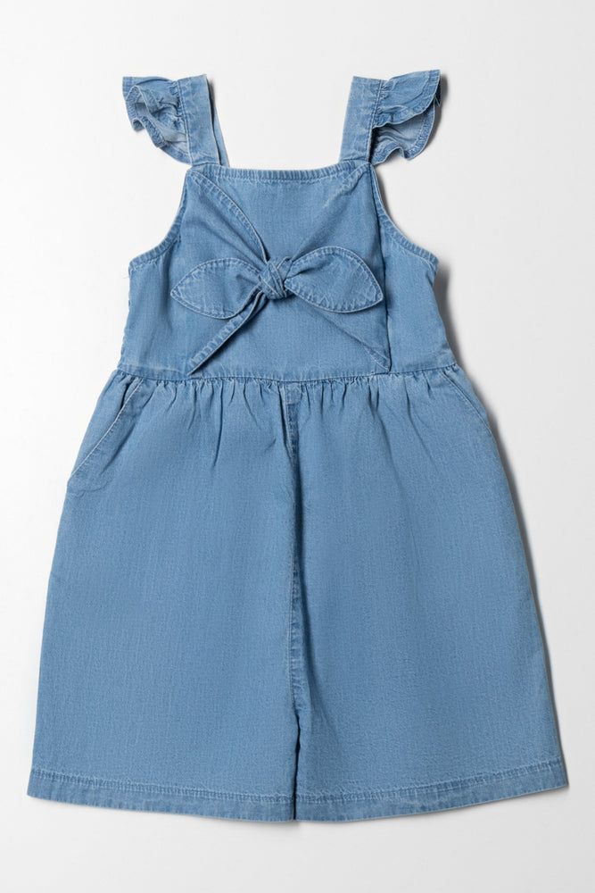 boho dressBow Denim Short Jumpsuit Blue